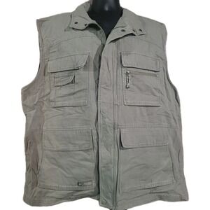 Columbia Men's Green Utility Vest 2XL XXL Safari Fishing Outdoors Pockets Gorp